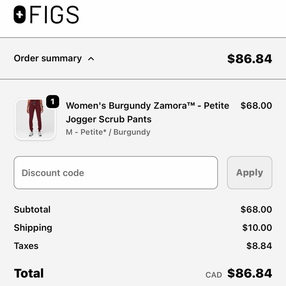 *PRICE OBO* FIGS Women's Burgundy Zamora™ - Medium Petite Jogger Scrub Pants - Picture 8 of 8